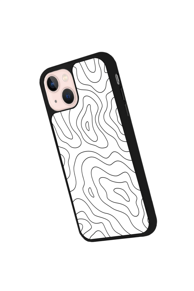 iPhone 13 Mini Uyumlu Çizgi Sanatı Tasarımlı Glossy Premium Kılıf