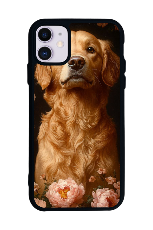 iPhone 11 Uyumlu Golden Kopek Tasarımlı Glossy Premium Kılıf