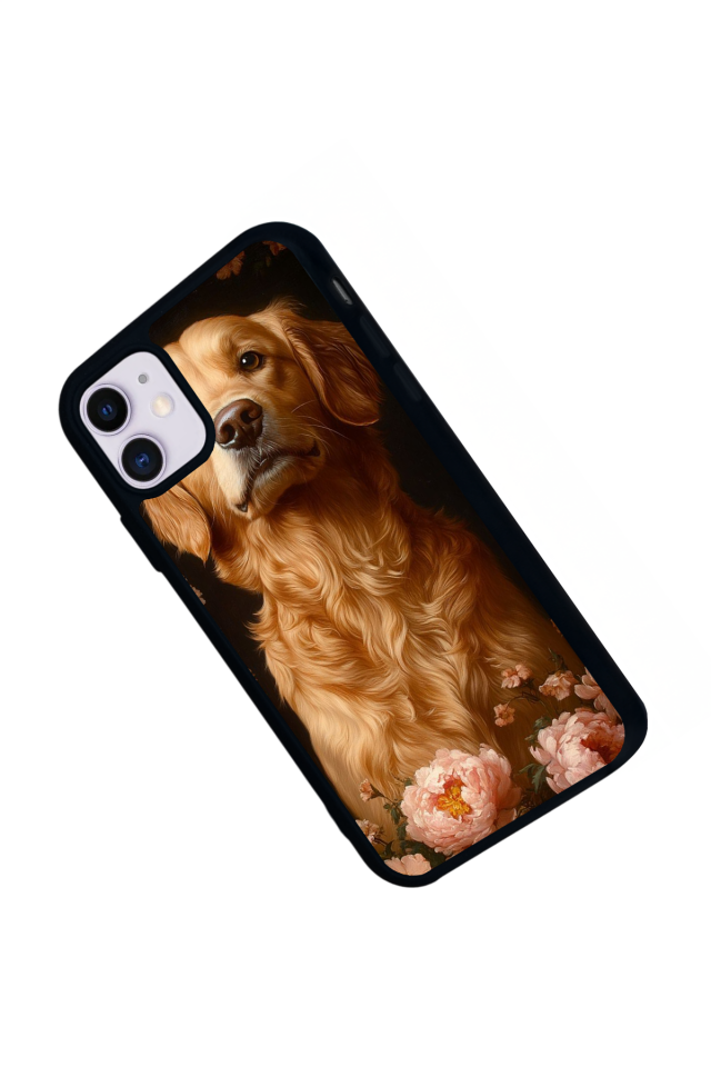 iPhone 11 Uyumlu Golden Kopek Tasarımlı Glossy Premium Kılıf