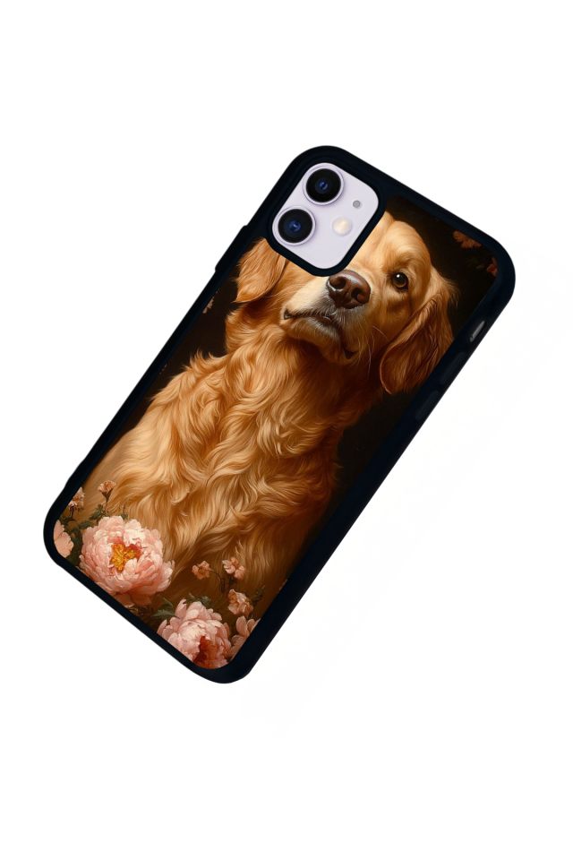 iPhone 11 Uyumlu Golden Kopek Tasarımlı Glossy Premium Kılıf