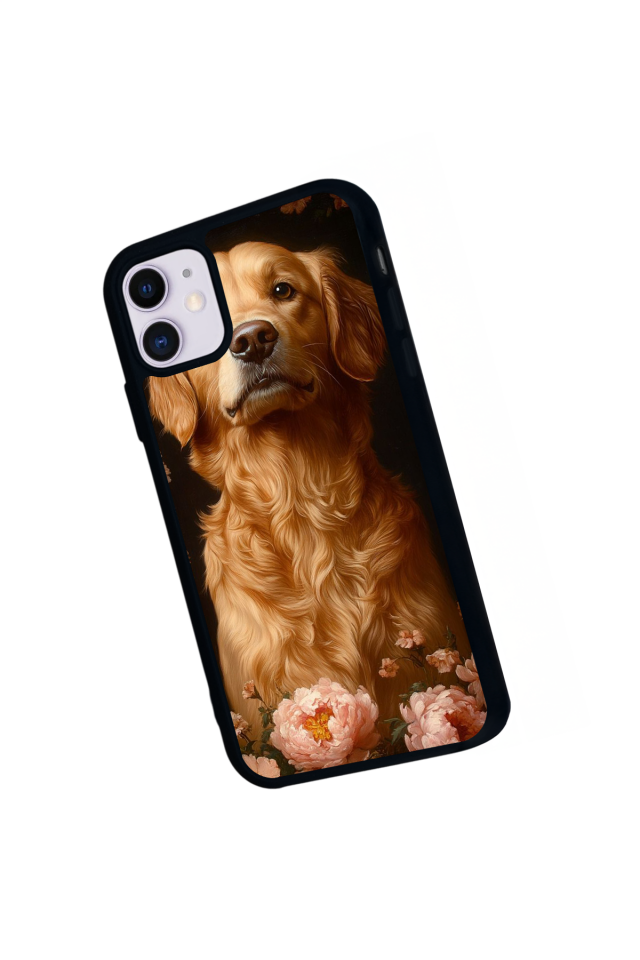 iPhone 11 Uyumlu Golden Kopek Tasarımlı Glossy Premium Kılıf