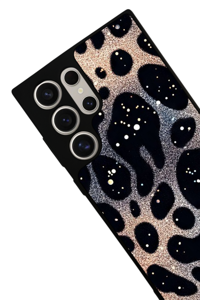 Samsung Galaxy S23 Ultra Uyumlu Hologram Leopar Tasarımlı Glossy Premium Kılıf