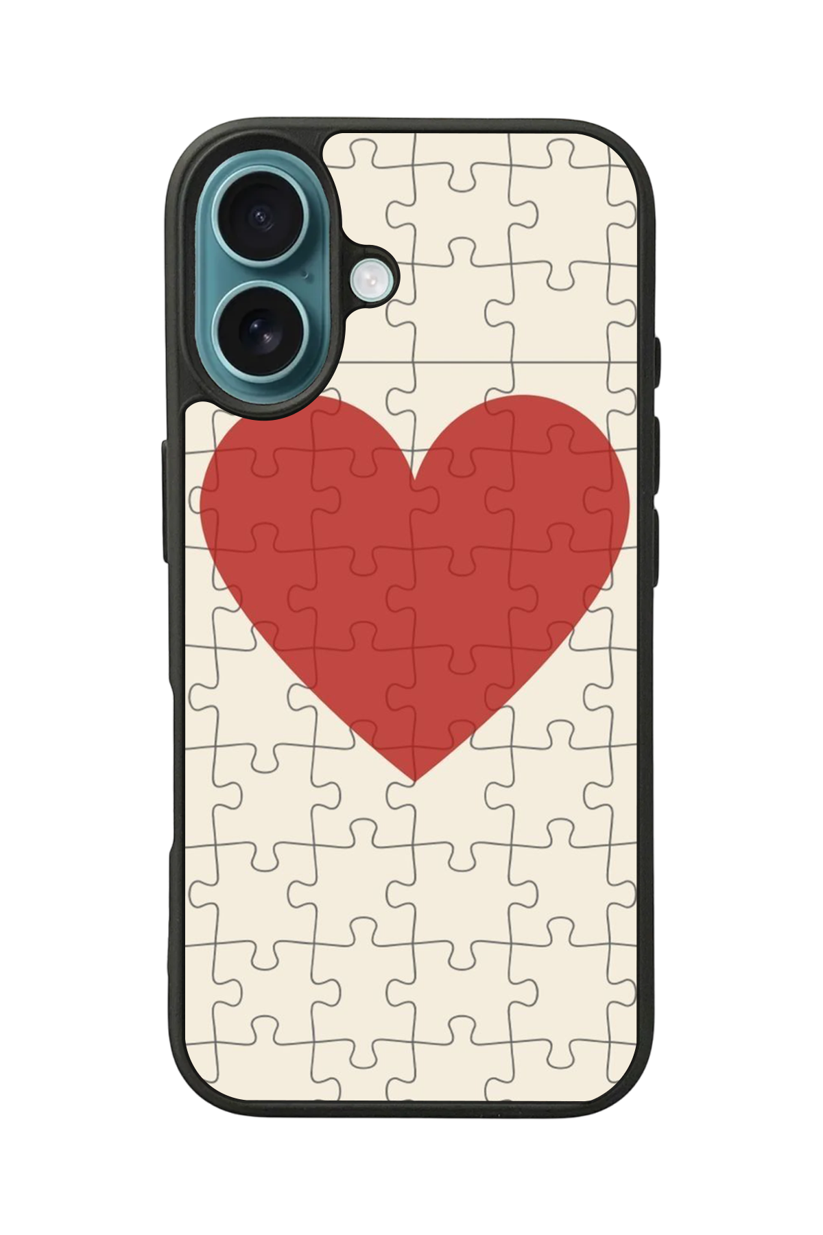 iPhone 16 Plus Uyumlu Kalp Love Tasarımlı Glossy Premium Kılıf