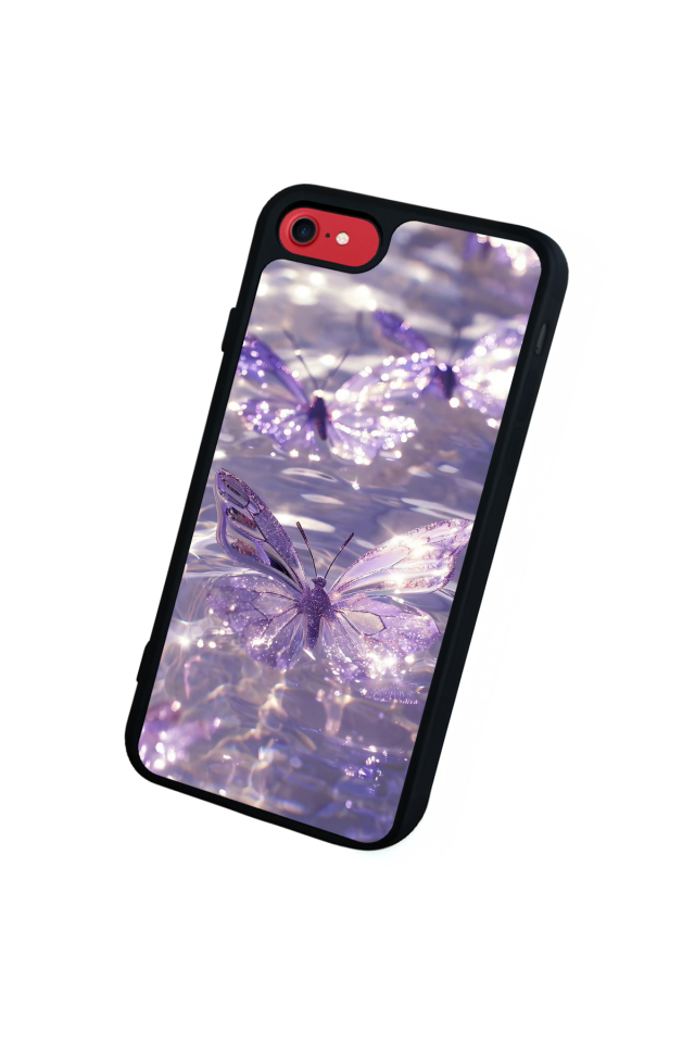 iPhone 7 Uyumlu Kelebek Tasarımlı Glossy Premium Kılıf