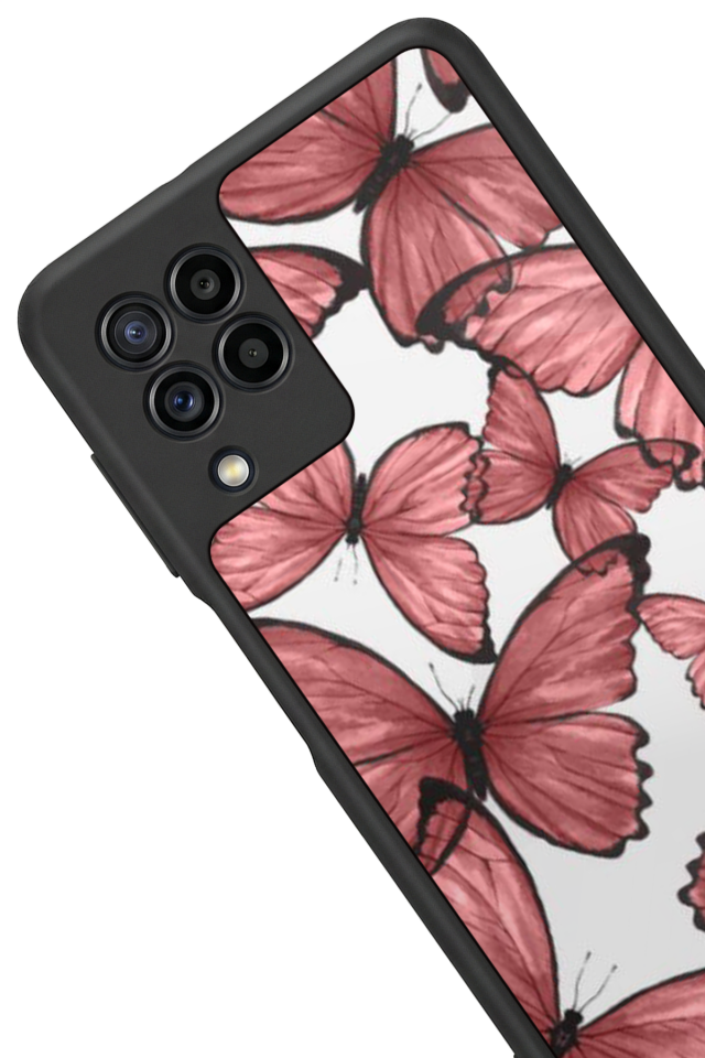 Samsung Galaxy M32 Uyumlu Kelebek Tasarımlı Glossy Premium Kılıf