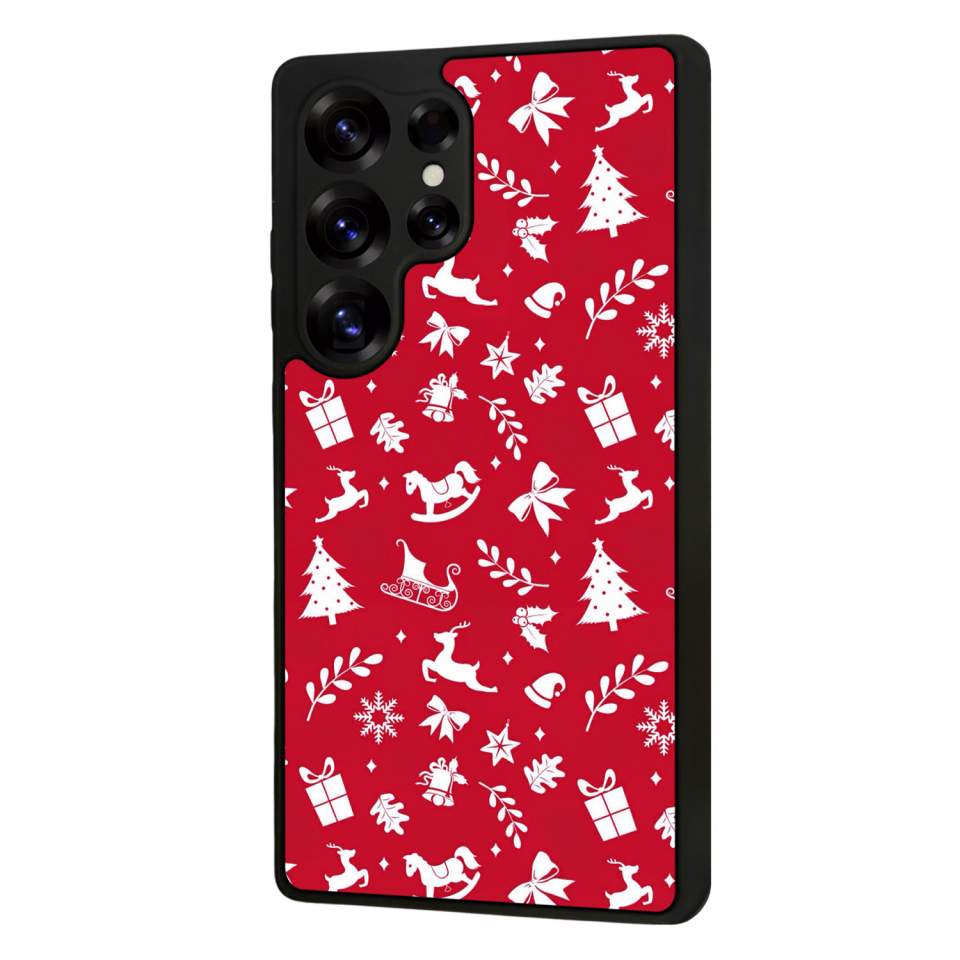 Samsung Galaxy S25 Ultra Uyumlu Yilbasi Christmas Tasarımlı Glossy Premium Kılıf