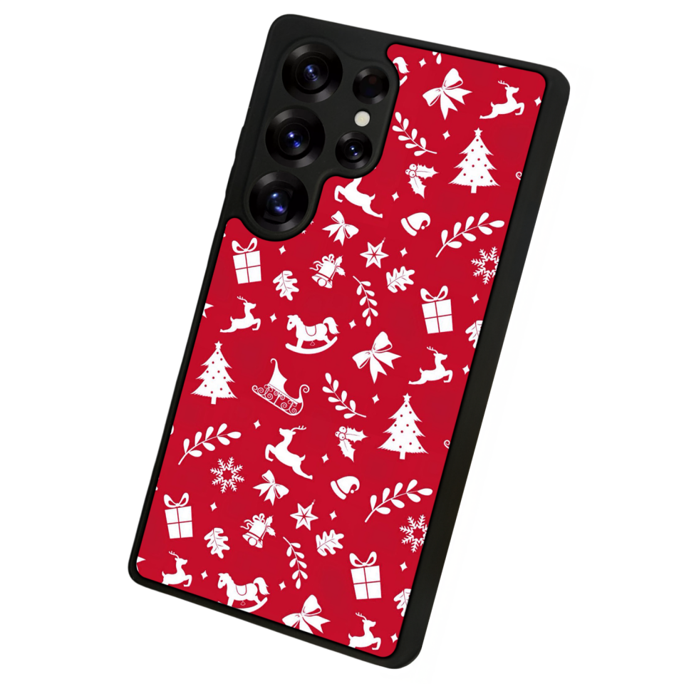 Samsung Galaxy S25 Ultra Uyumlu Yilbasi Christmas Tasarımlı Glossy Premium Kılıf