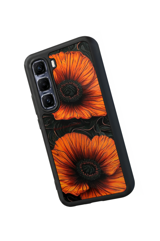 Infinix Hot 60 Pro Plus Uyumlu Botanik Tasarımlı Glossy Premium Kılıf