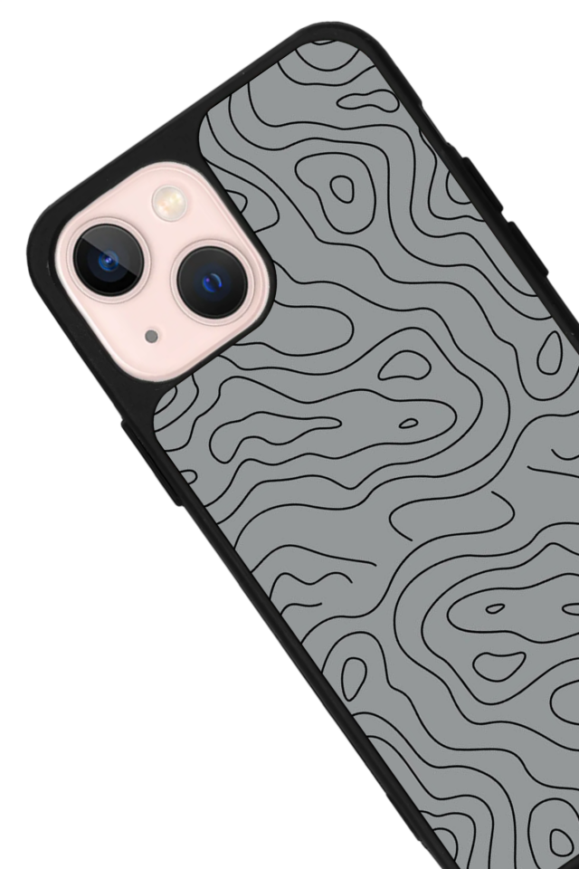 iPhone 13 Mini Uyumlu Çizgi Sanatı Tasarımlı Glossy Premium Kılıf