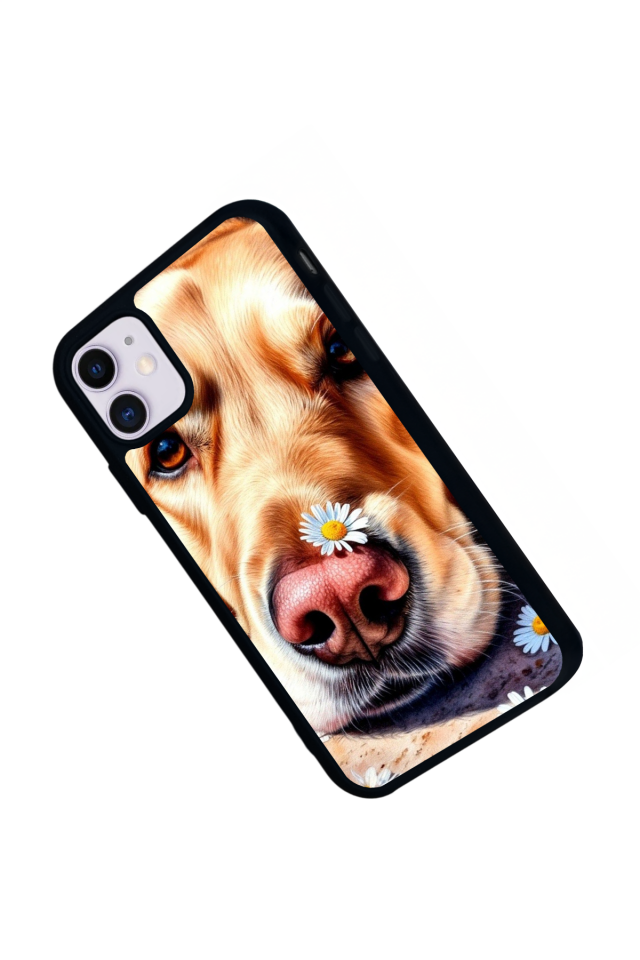 iPhone 11 Uyumlu Golden Kopek Tasarımlı Glossy Premium Kılıf