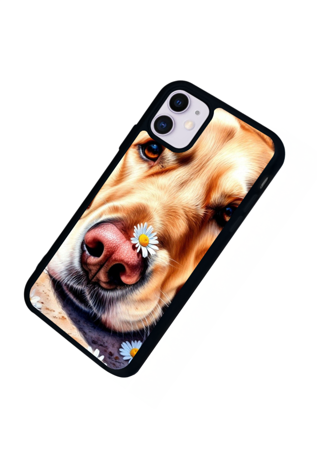 iPhone 11 Uyumlu Golden Kopek Tasarımlı Glossy Premium Kılıf