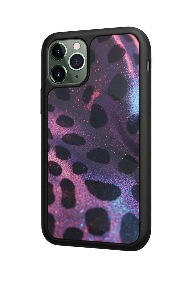 iPhone 11 Pro Uyumlu Hologram Leopar Tasarımlı Glossy Premium Kılıf