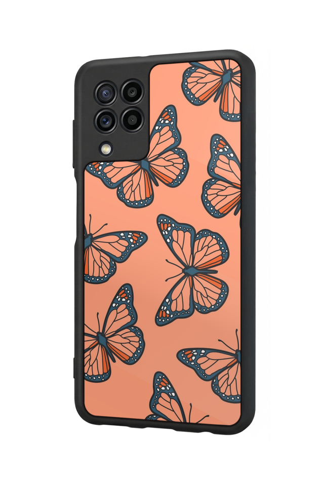 Samsung Galaxy M32 Uyumlu Kelebek Tasarımlı Glossy Premium Kılıf