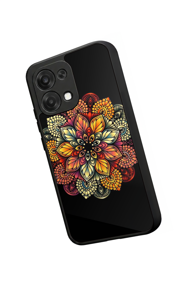 Oppo A6 Pro Uyumlu Mandala Tasarımlı Glossy Premium Kılıf