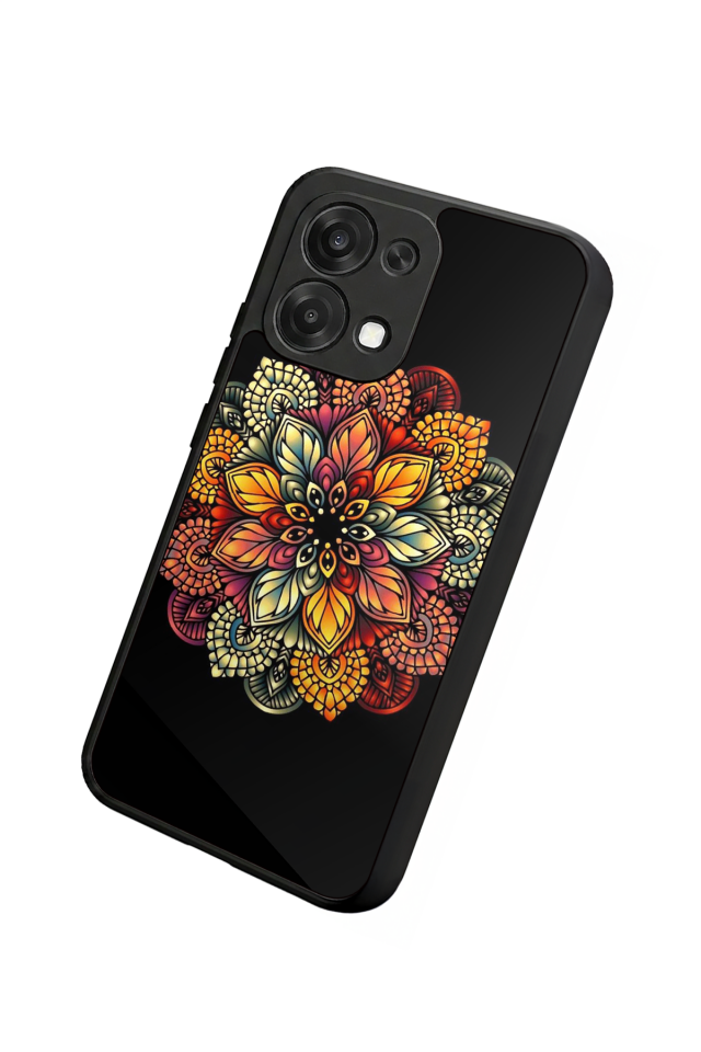 Oppo A6 Pro Uyumlu Mandala Tasarımlı Glossy Premium Kılıf