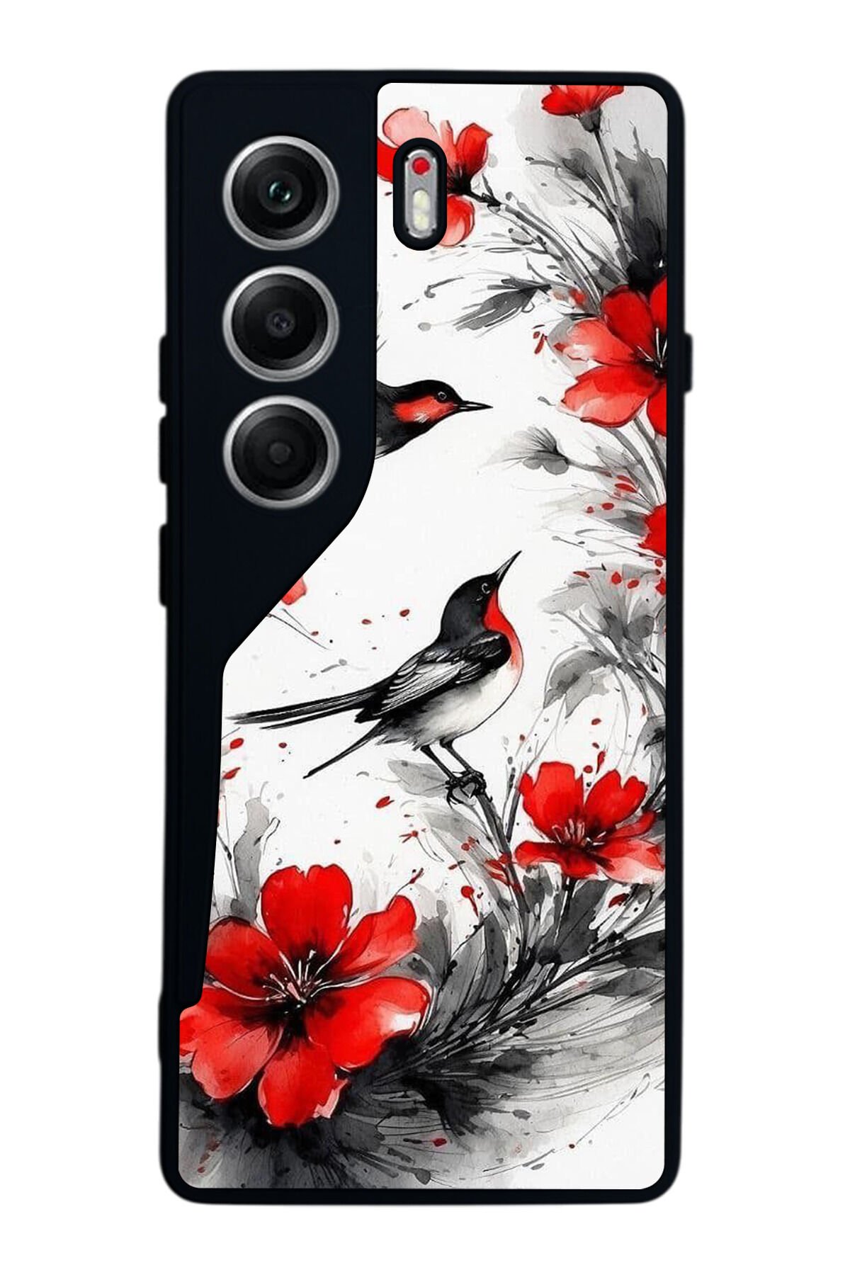 Tecno Camon 40 Uyumlu Floral Tasarımlı Glossy Premium Kılıf