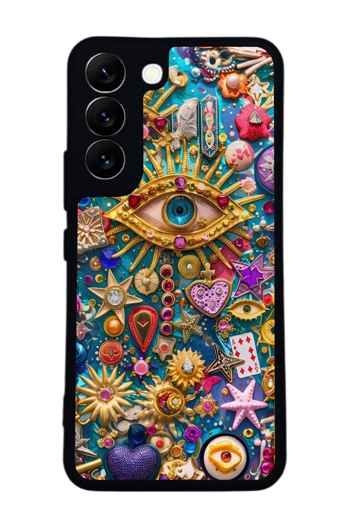 Samsung Galaxy S22 Uyumlu Göz Tasarımlı Glossy Premium Kılıf