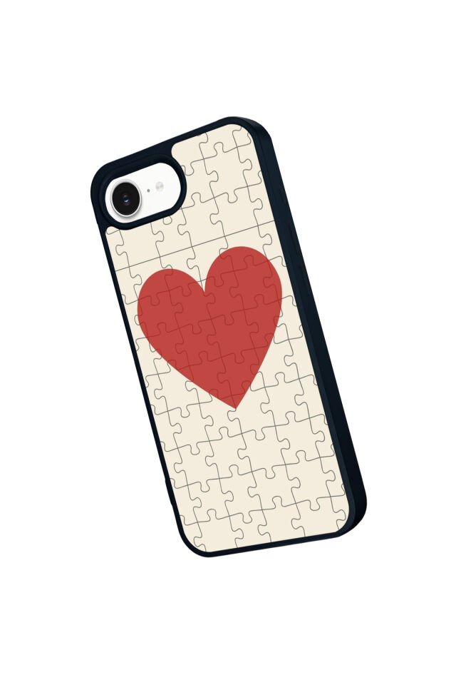 iPhone 16E Uyumlu Kalp Love Tasarımlı Glossy Premium Kılıf