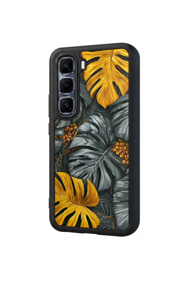 Infinix Hot 60 Pro Plus Uyumlu Botanik Tasarımlı Glossy Premium Kılıf