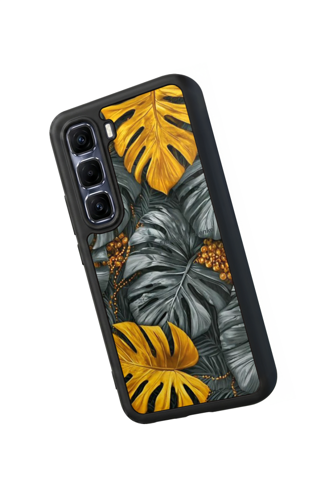 Infinix Hot 60 Pro Plus Uyumlu Botanik Tasarımlı Glossy Premium Kılıf