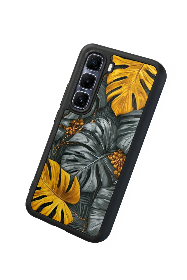 Infinix Hot 60 Pro Plus Uyumlu Botanik Tasarımlı Glossy Premium Kılıf