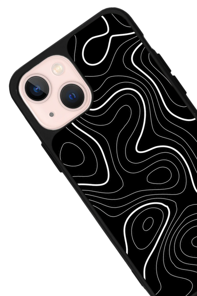 iPhone 13 Mini Uyumlu Çizgi Sanatı Tasarımlı Glossy Premium Kılıf