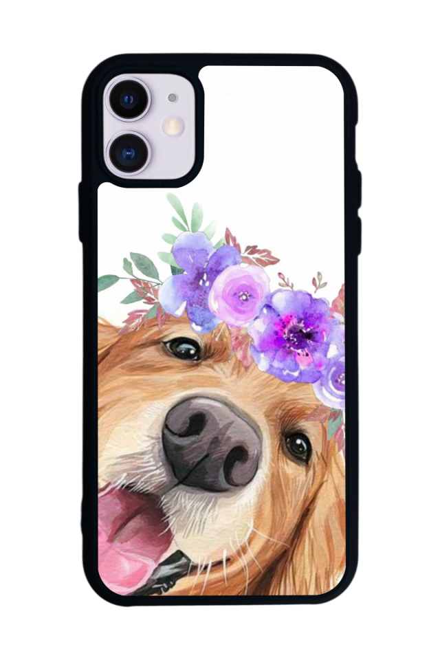 iPhone 11 Uyumlu Golden Kopek Tasarımlı Glossy Premium Kılıf