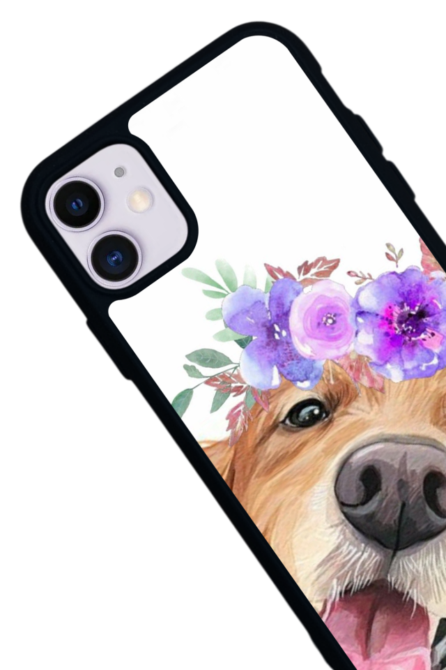 iPhone 11 Uyumlu Golden Kopek Tasarımlı Glossy Premium Kılıf