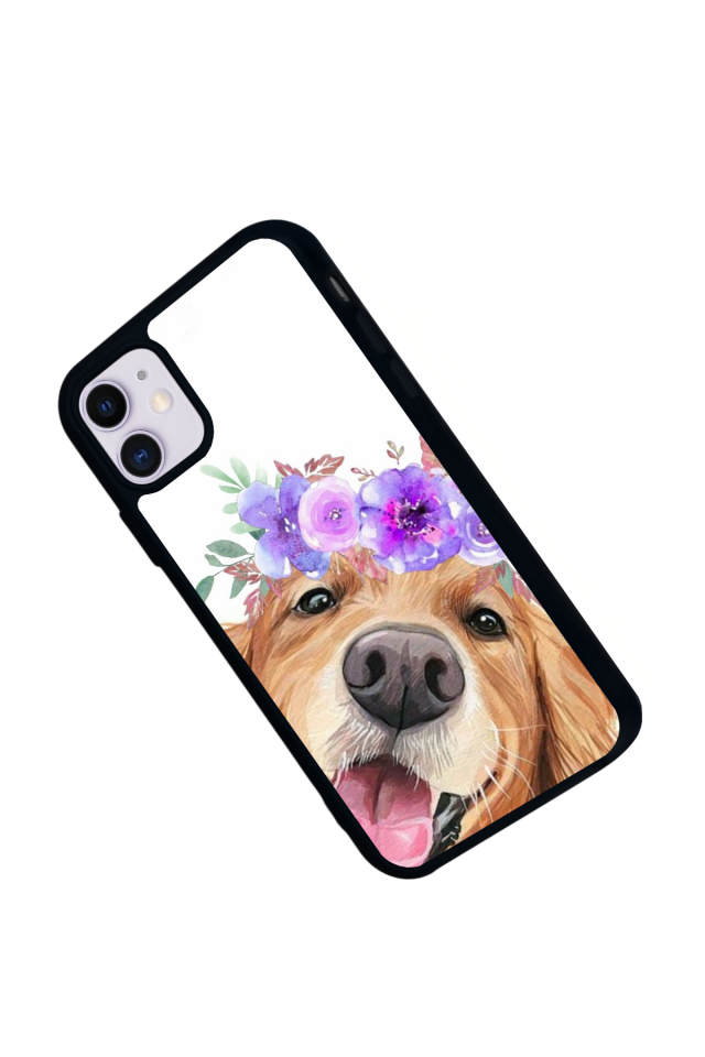 iPhone 11 Uyumlu Golden Kopek Tasarımlı Glossy Premium Kılıf