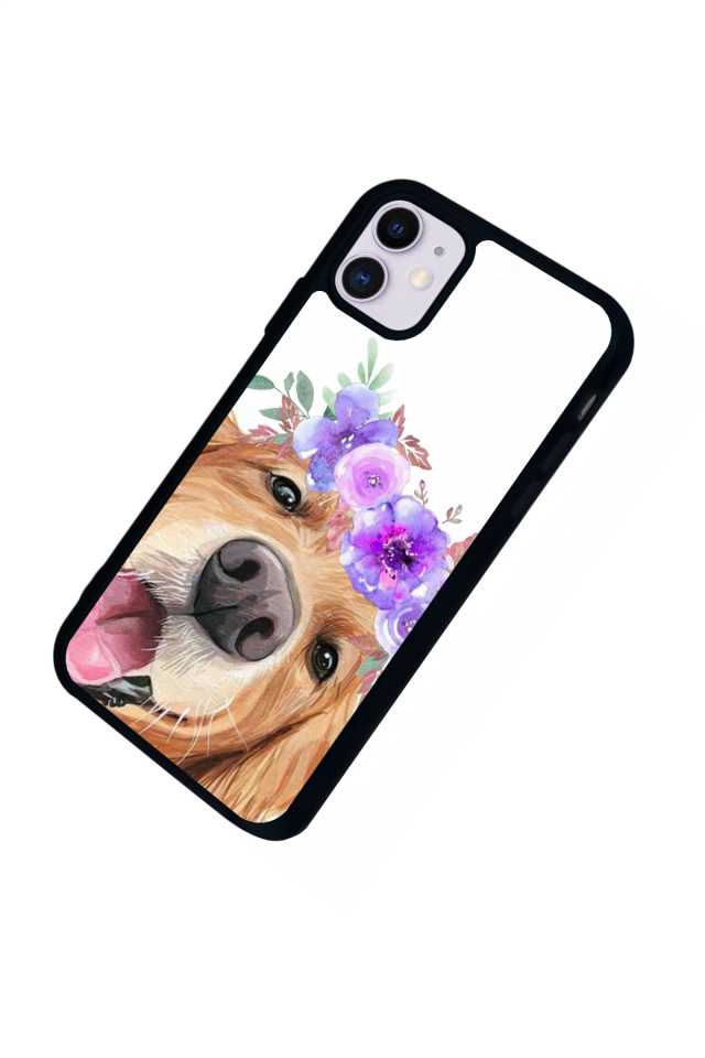 iPhone 11 Uyumlu Golden Kopek Tasarımlı Glossy Premium Kılıf