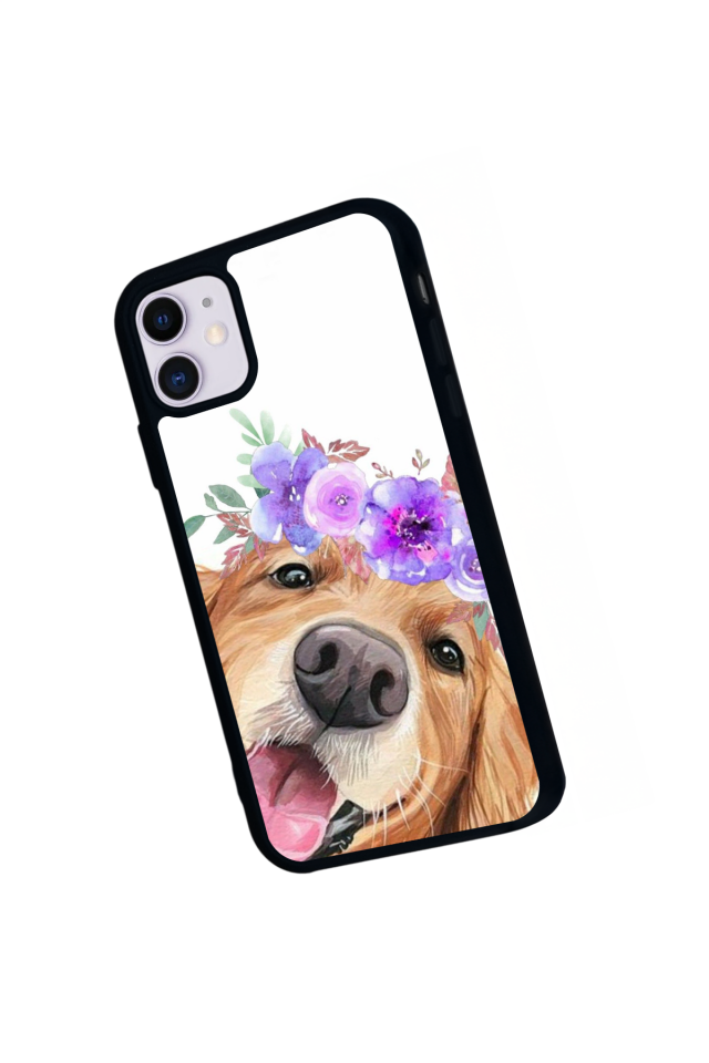 iPhone 11 Uyumlu Golden Kopek Tasarımlı Glossy Premium Kılıf