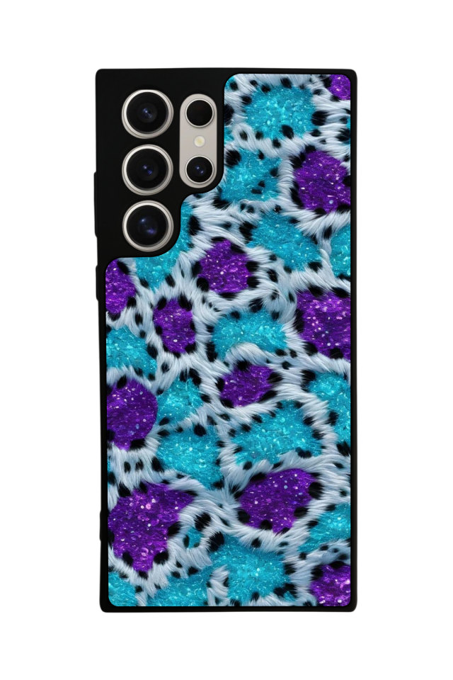 Samsung Galaxy S23 Ultra Uyumlu Hologram Leopar Tasarımlı Glossy Premium Kılıf