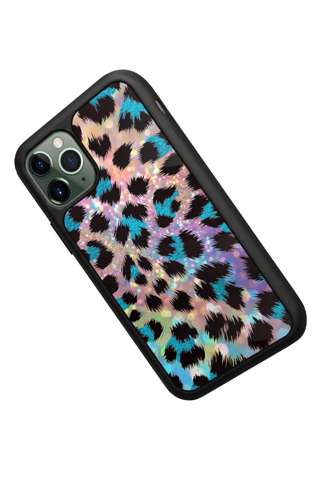iPhone 11 Pro Uyumlu Hologram Leopar Tasarımlı Glossy Premium Kılıf