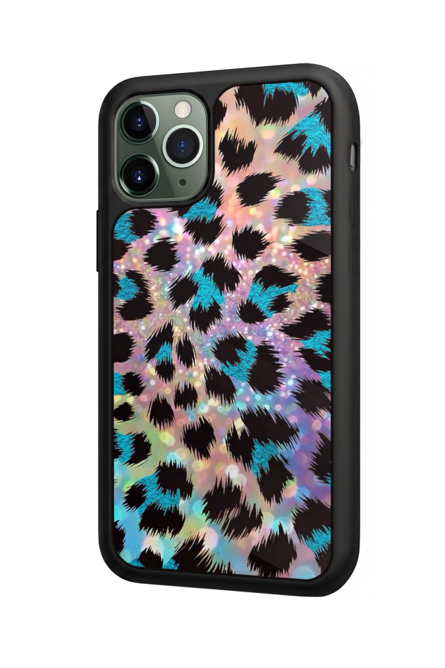 iPhone 11 Pro Uyumlu Hologram Leopar Tasarımlı Glossy Premium Kılıf