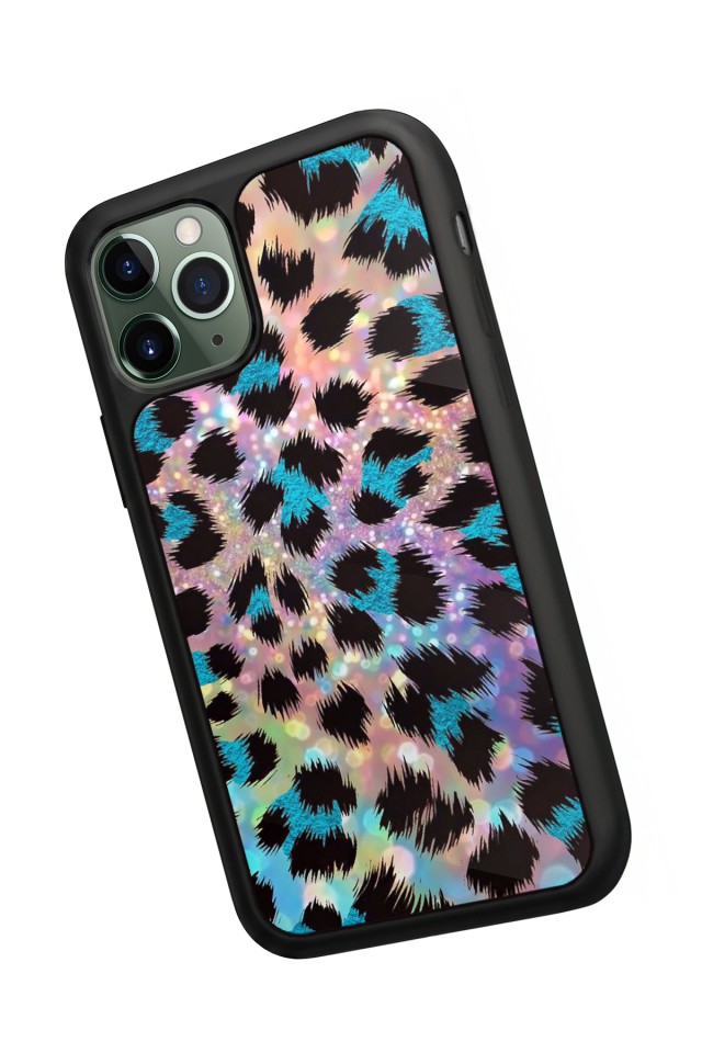 iPhone 11 Pro Uyumlu Hologram Leopar Tasarımlı Glossy Premium Kılıf