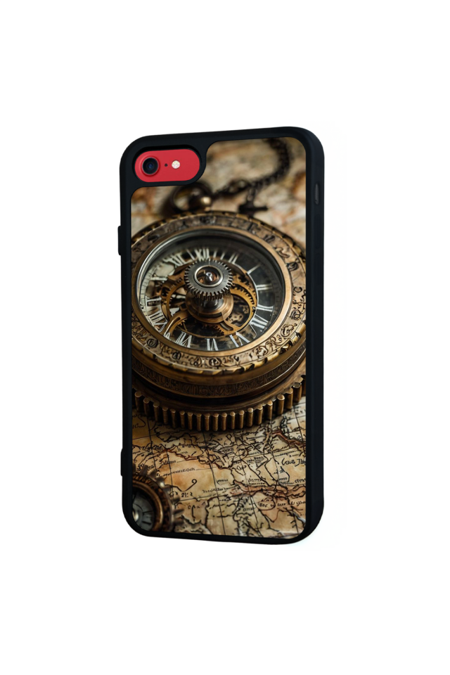 iPhone 8 Uyumlu Pusula Tasarımlı Glossy Premium Kılıf