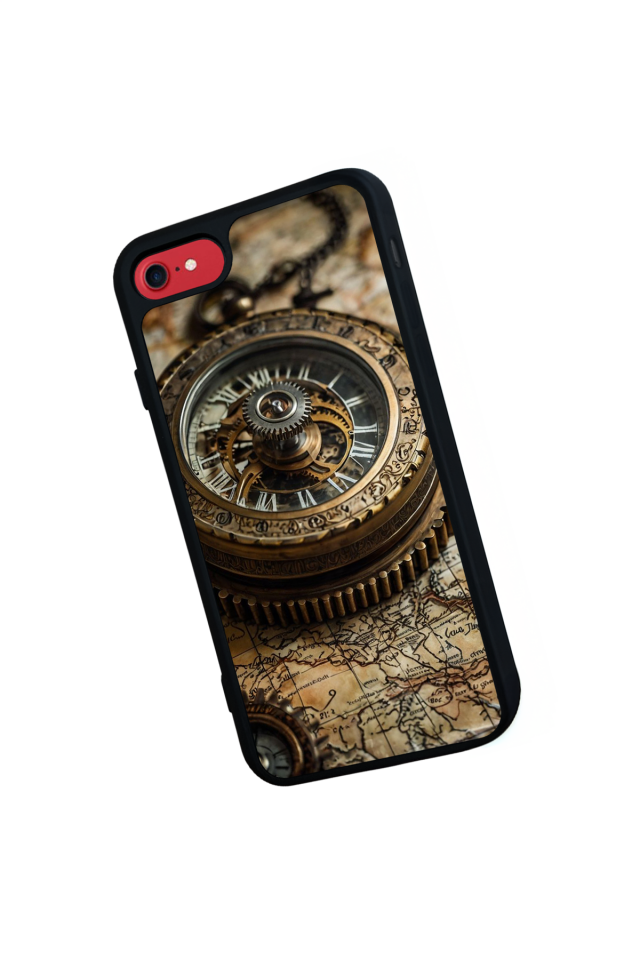 iPhone 8 Uyumlu Pusula Tasarımlı Glossy Premium Kılıf
