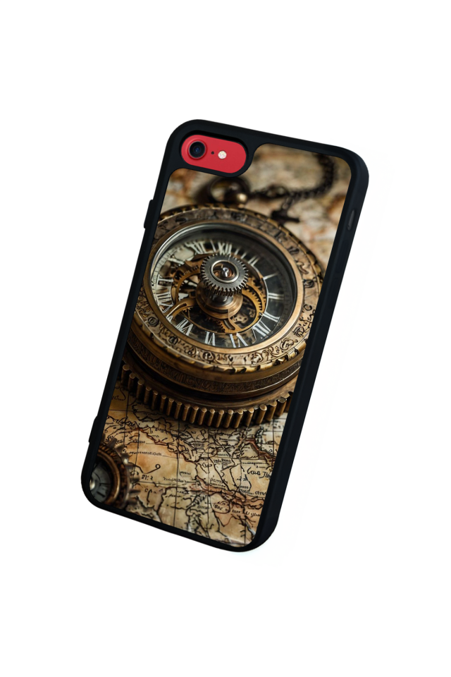 iPhone 8 Uyumlu Pusula Tasarımlı Glossy Premium Kılıf