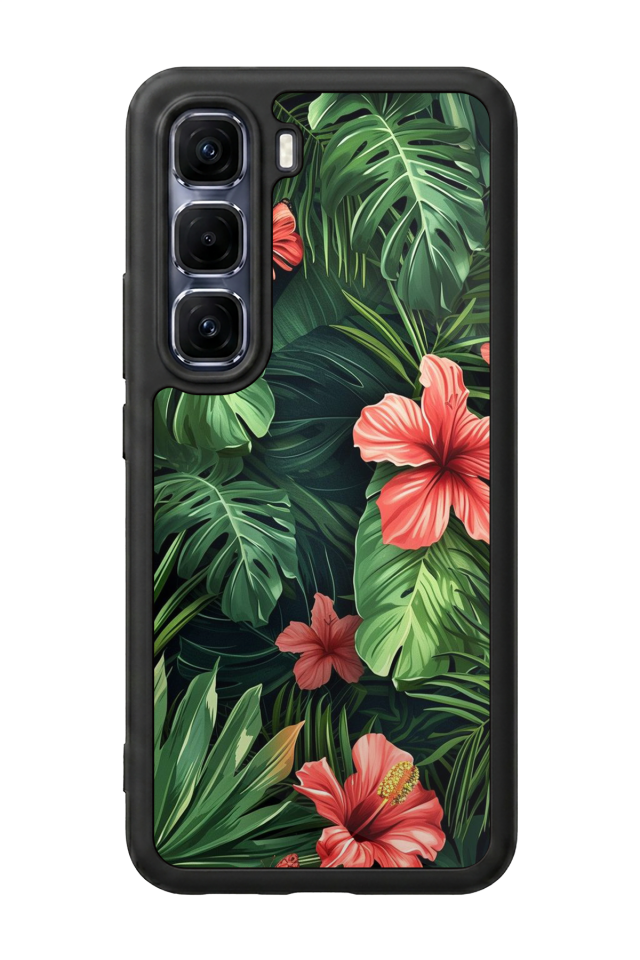 Infinix Hot 60 Pro Plus Uyumlu Botanik Tasarımlı Glossy Premium Kılıf