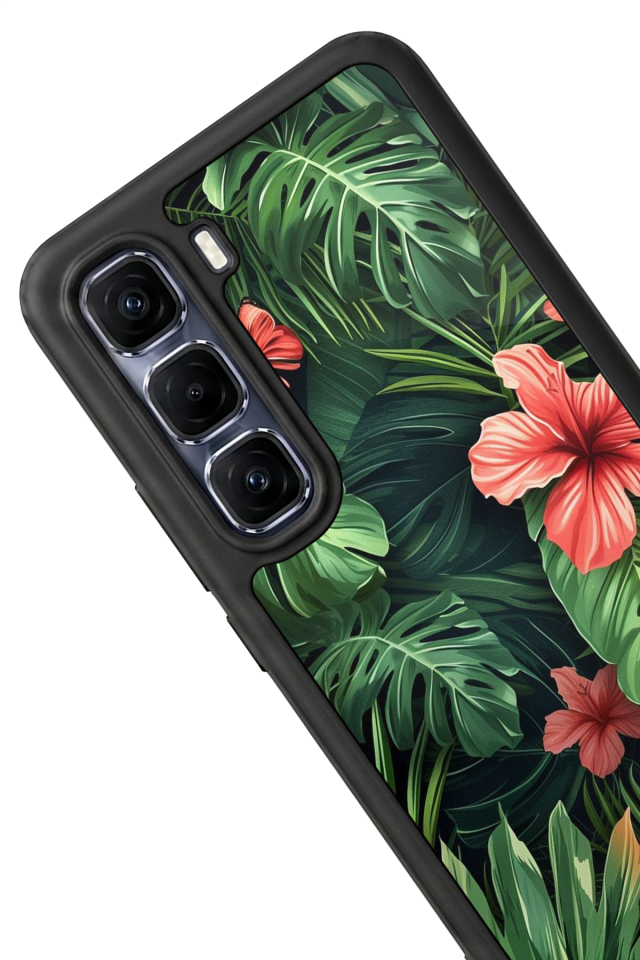Infinix Hot 60 Pro Plus Uyumlu Botanik Tasarımlı Glossy Premium Kılıf