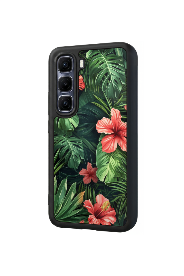 Infinix Hot 60 Pro Plus Uyumlu Botanik Tasarımlı Glossy Premium Kılıf