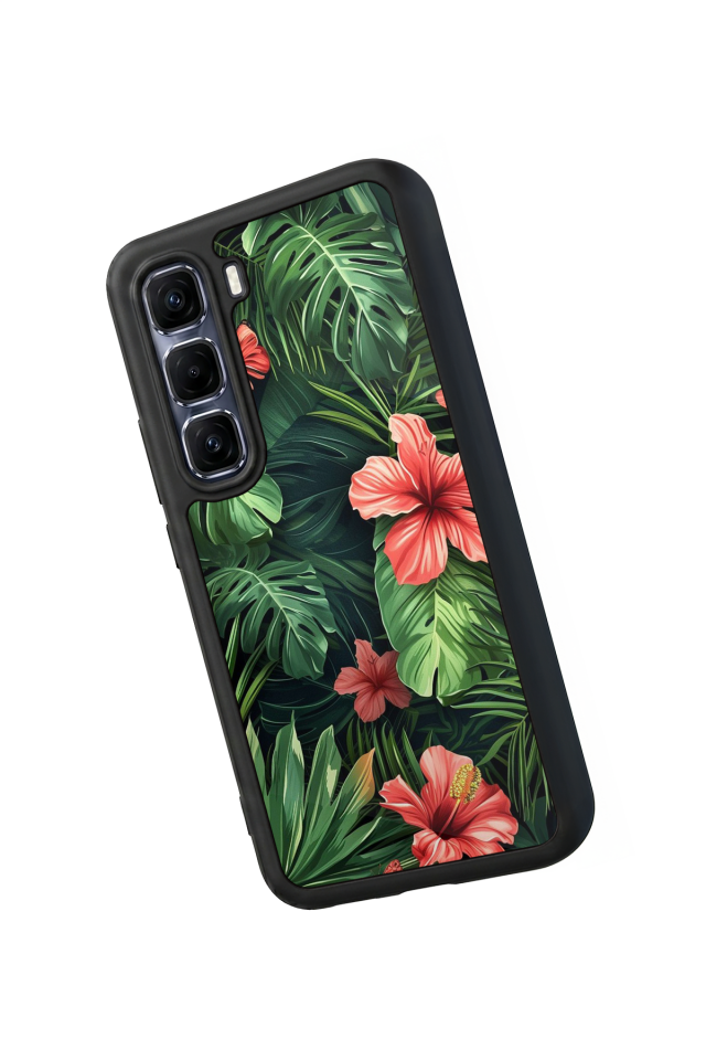 Infinix Hot 60 Pro Plus Uyumlu Botanik Tasarımlı Glossy Premium Kılıf