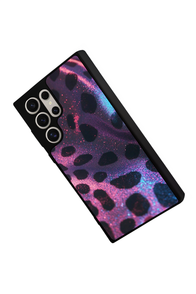 Samsung Galaxy S23 Ultra Uyumlu Hologram Leopar Tasarımlı Glossy Premium Kılıf