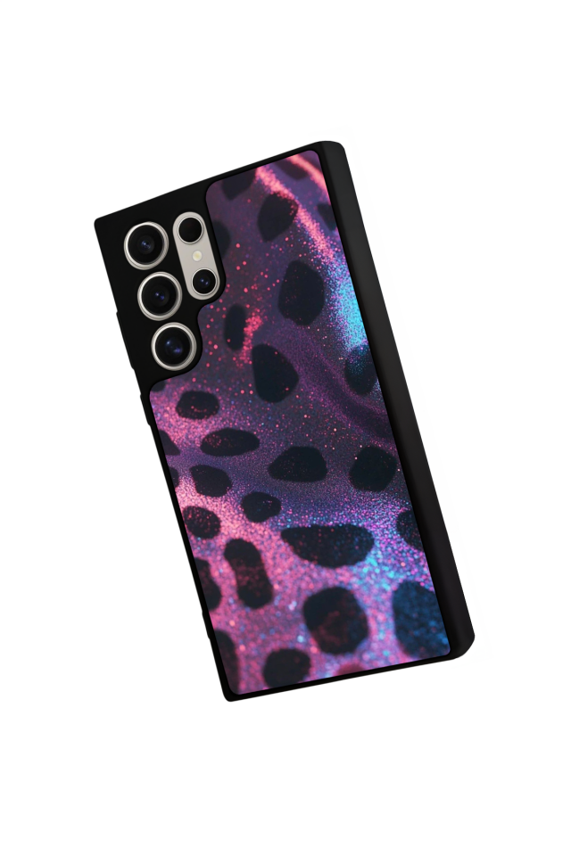 Samsung Galaxy S23 Ultra Uyumlu Hologram Leopar Tasarımlı Glossy Premium Kılıf