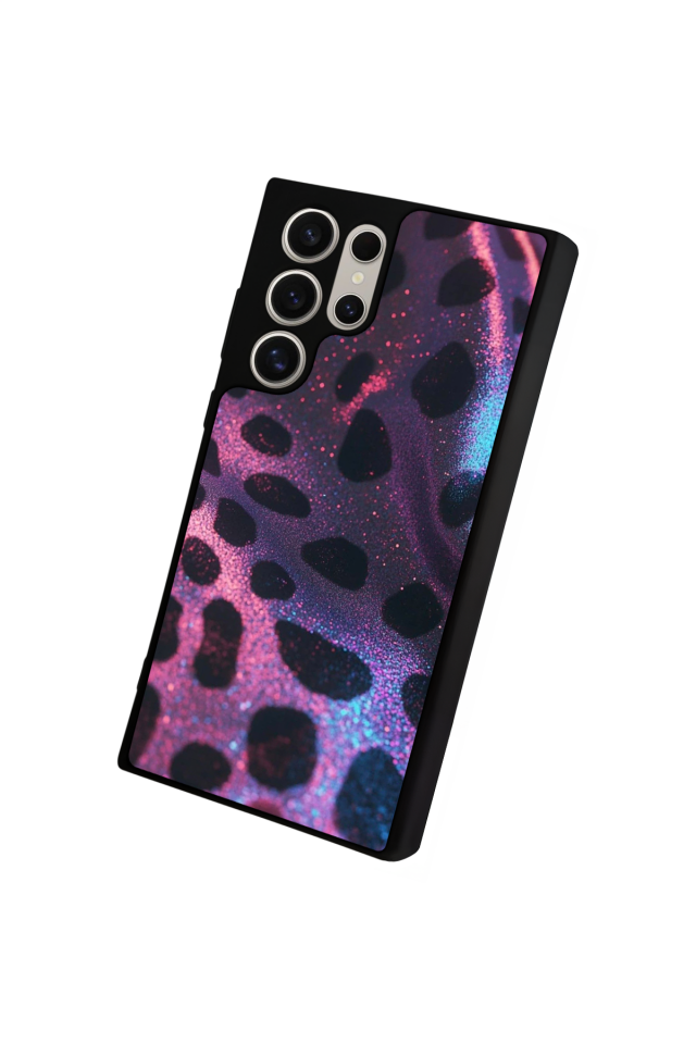 Samsung Galaxy S23 Ultra Uyumlu Hologram Leopar Tasarımlı Glossy Premium Kılıf