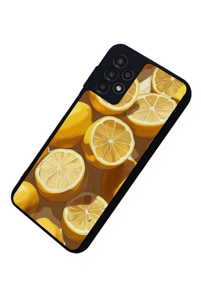 Samsung Galaxy A13 Uyumlu Limon Tasarımlı Glossy Premium Kılıf