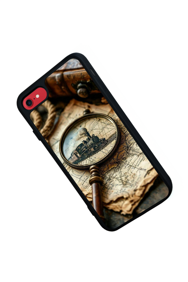 iPhone 8 Uyumlu Pusula Tasarımlı Glossy Premium Kılıf