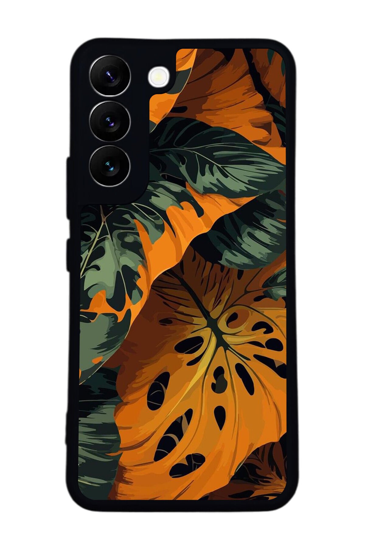 Samsung Galaxy S22 Uyumlu Botanik Tasarımlı Glossy Premium Kılıf