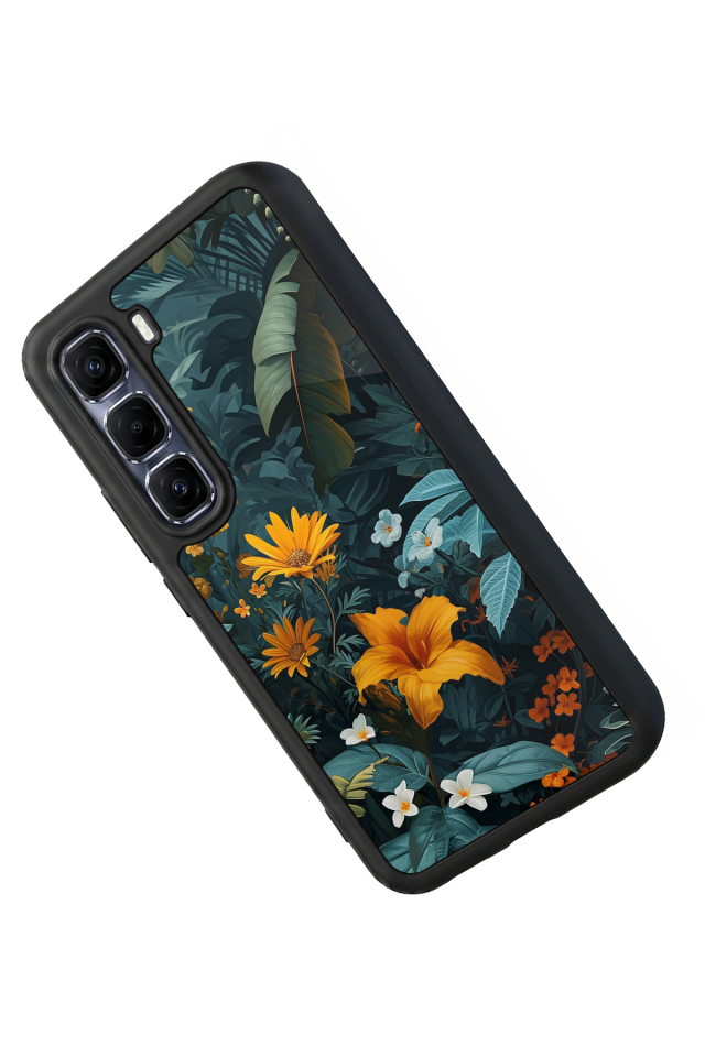 Infinix Hot 60 Pro Plus Uyumlu Botanik Tasarımlı Glossy Premium Kılıf