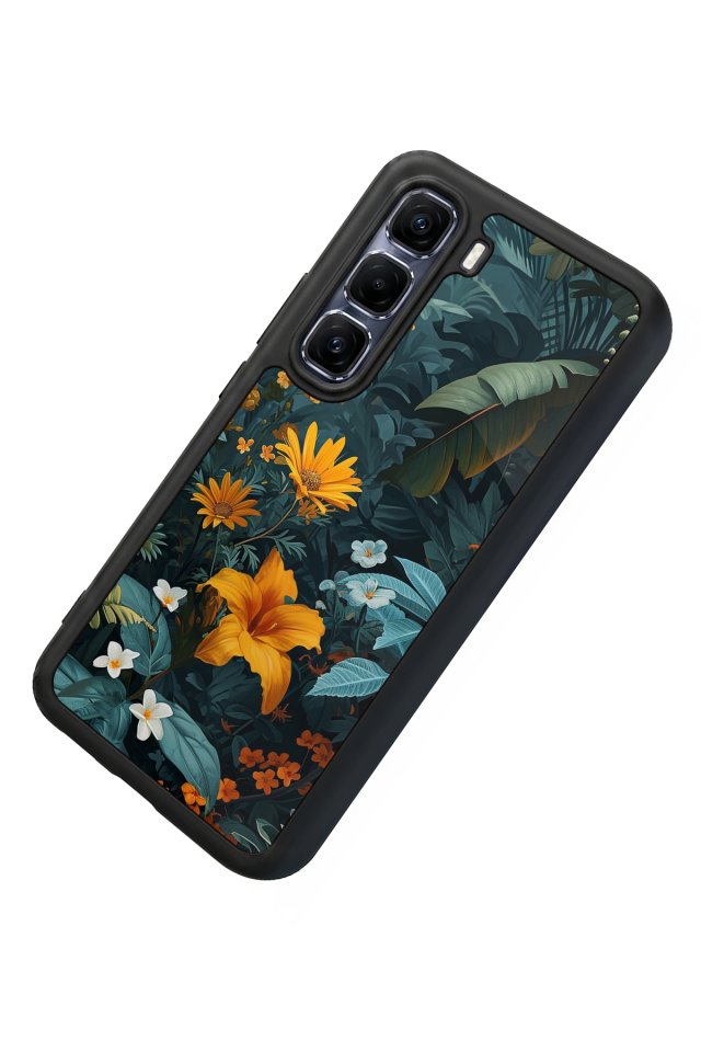 Infinix Hot 60 Pro Plus Uyumlu Botanik Tasarımlı Glossy Premium Kılıf